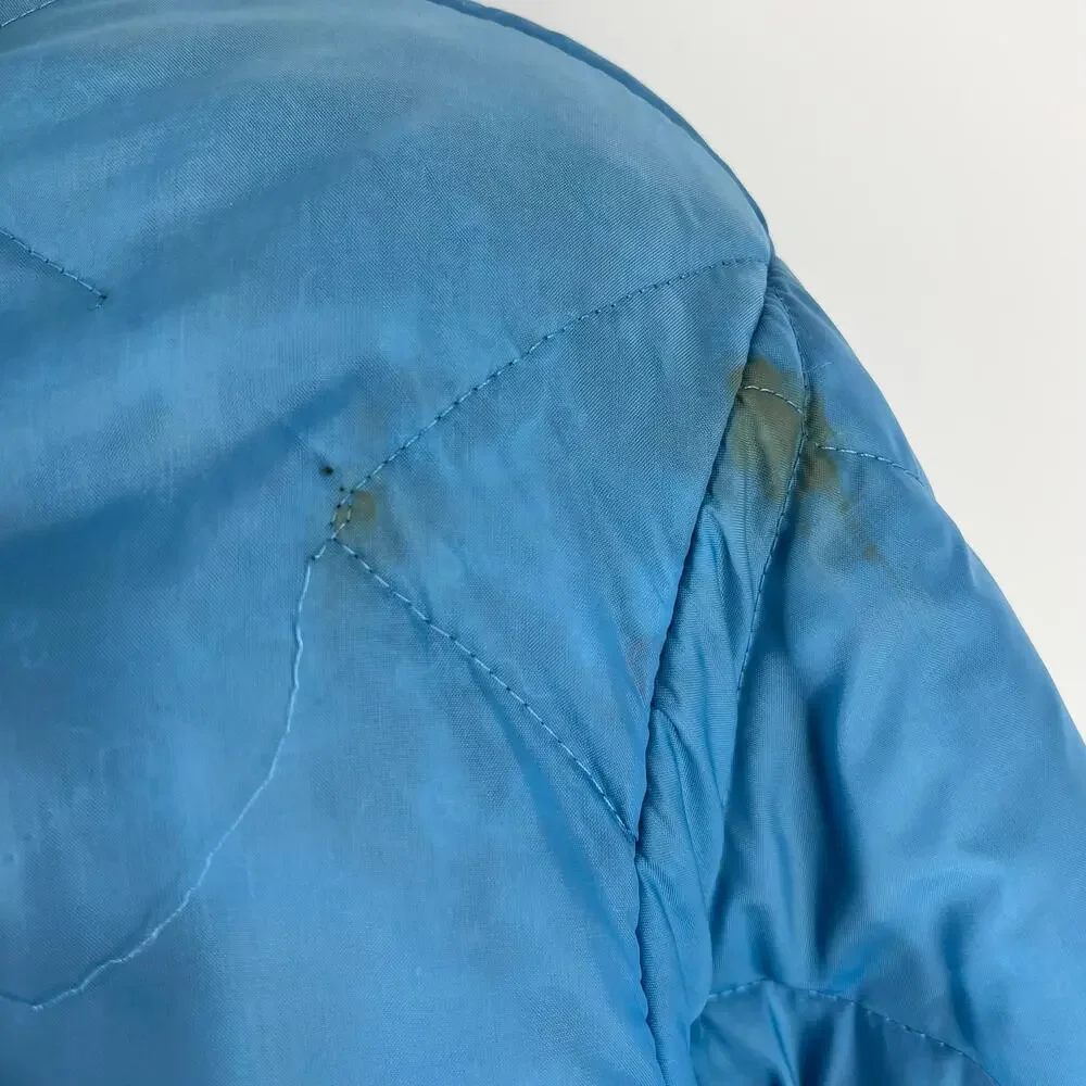 70s blue quilted nylon jacket 1970s vintage